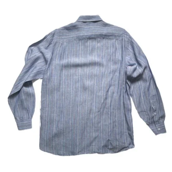Paul & Shark Slate Blue Linen Button Front Shirt - Picture 9 of 14